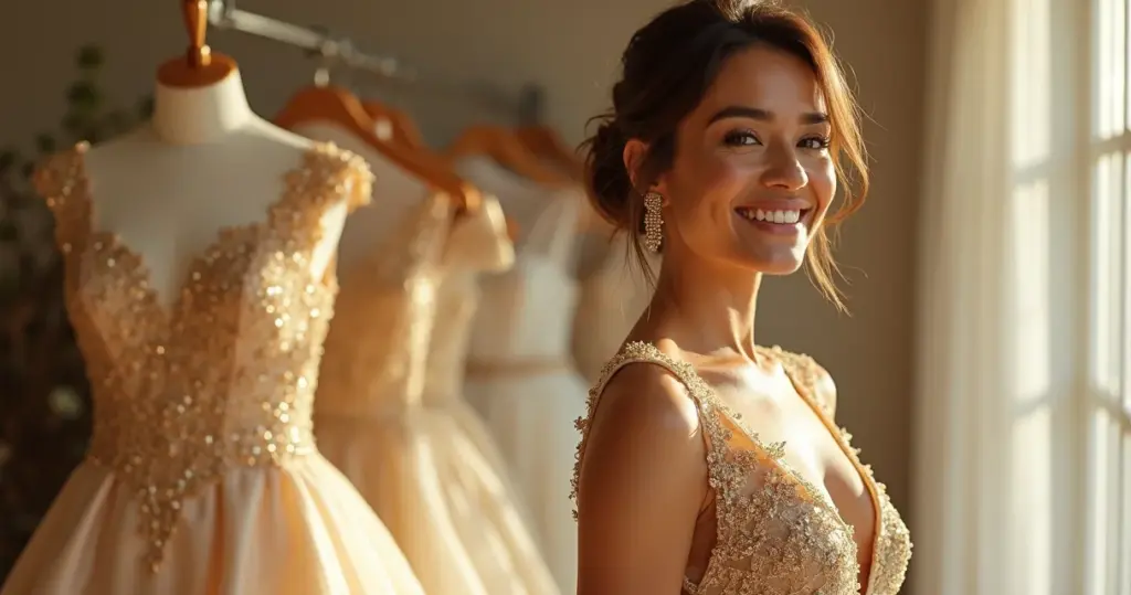 15 Ideias de Vestido de Noiva Dourado Deslumbrante para Brilhar em 2026