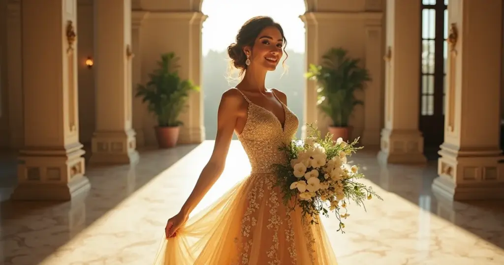 15 Ideias de Vestido Noiva Dourado Deslumbrante para Brilhar em 2026
