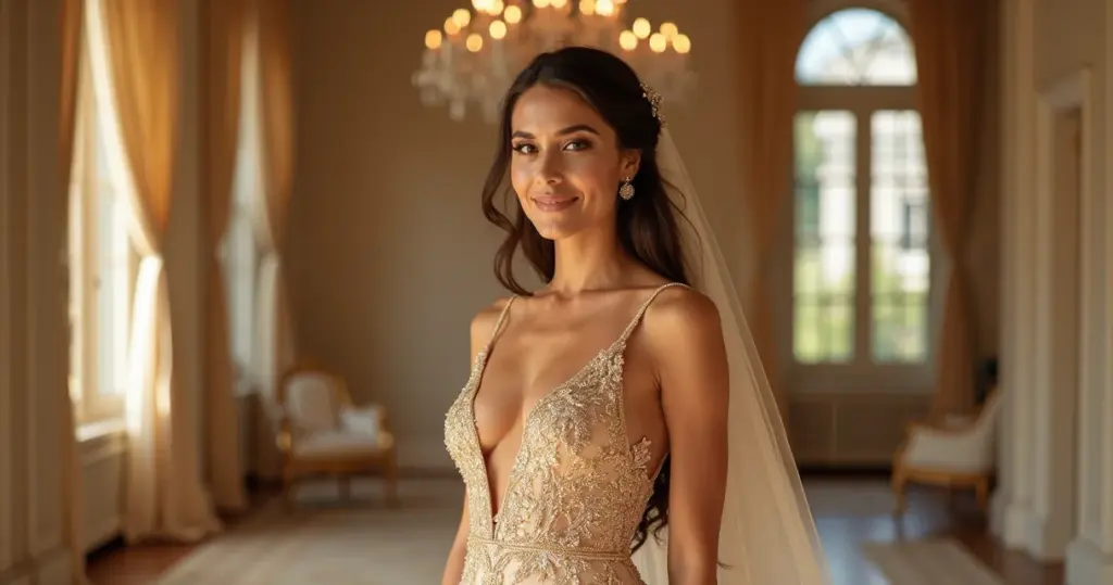23 Ideias de Vestido Noiva Dourado para Brilhar no Seu Casamento
