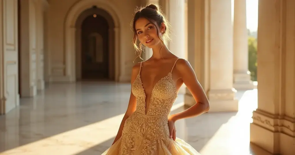 8 Modelos de Vestido de Noiva Dourado Luxuoso Para Brilhar em 2026 8 Modelos de Vestido de Noiva Dourado Luxuoso Para Brilhar em 2026