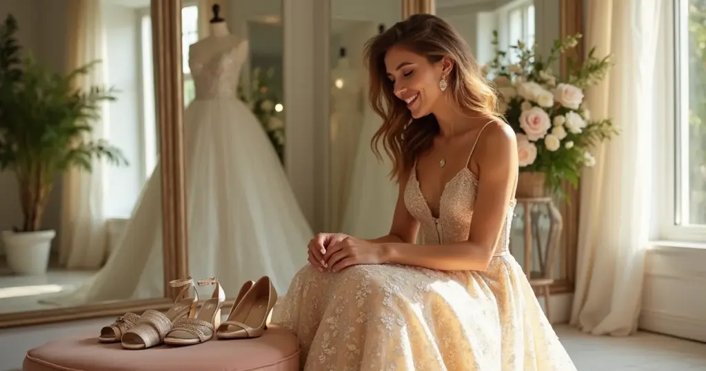 9 Ideias de Como Combinar Sapatos com Vestido Noiva Dourado sem Errar