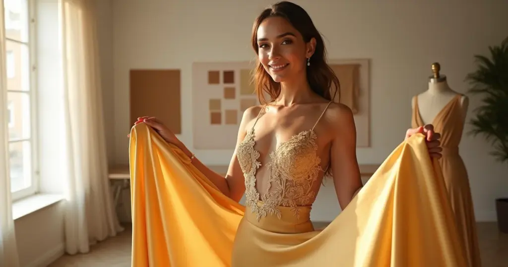 Como escolher o tecido ideal para vestido de noiva dourado sem parecer fantasia