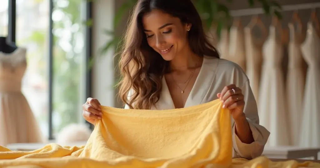 Como escolher tecido ideal vestido noiva dourado sem parecer embrulho