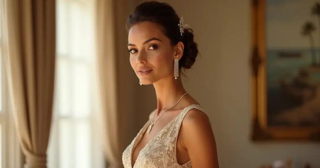 23 Ideias de Como Harmonizar Acessórios com Vestido de Noiva Dourado