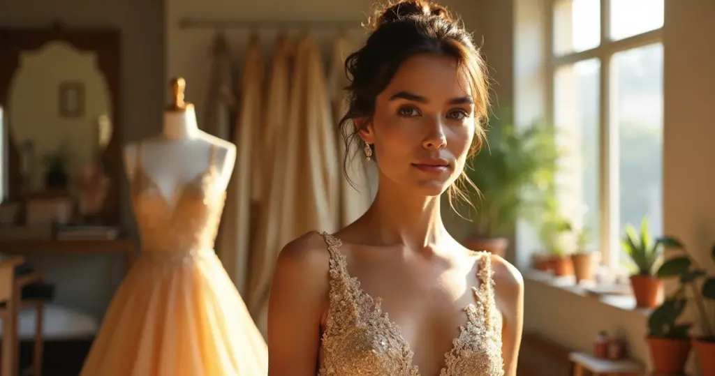 Custo médio vestido noiva dourado alta costura: veja o que justifica cada centavo