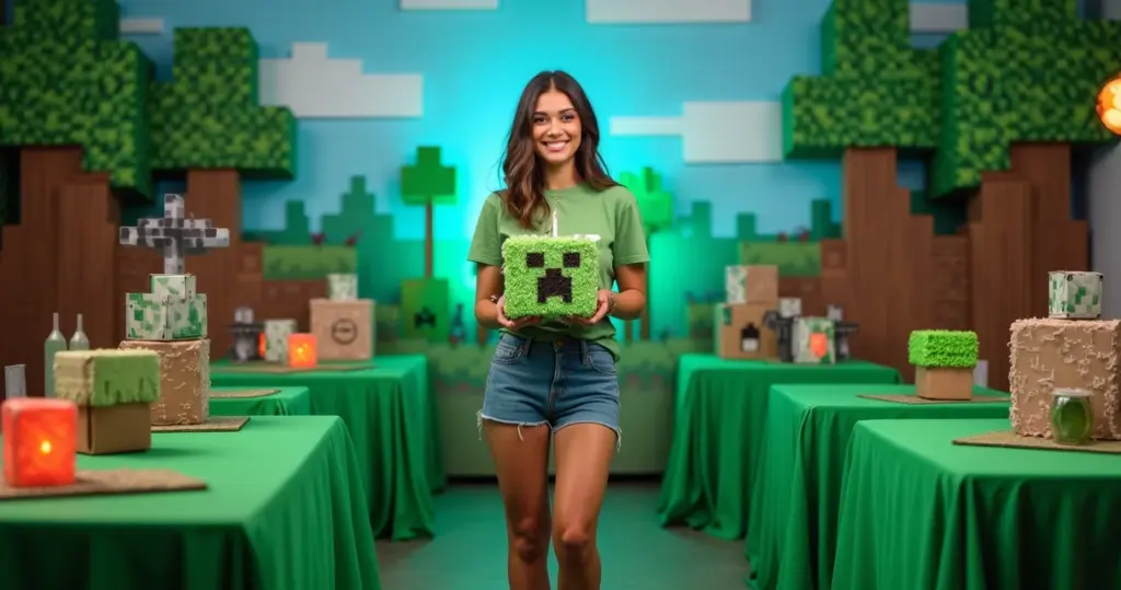27 Ideias de Decoração de Festa Minecraft que Criam um Mundo Épico