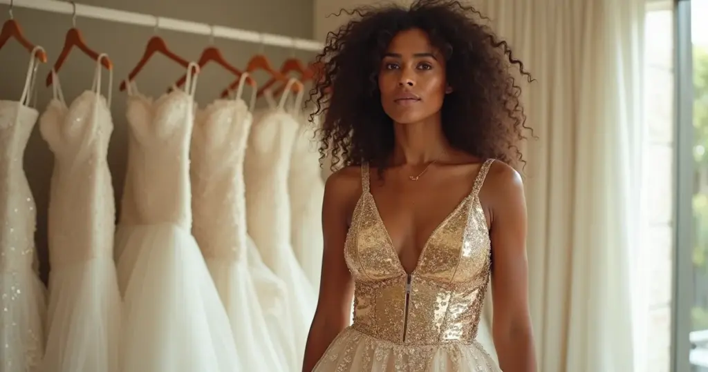 Erros ao escolher vestido de noiva dourado que arruínam seu visual