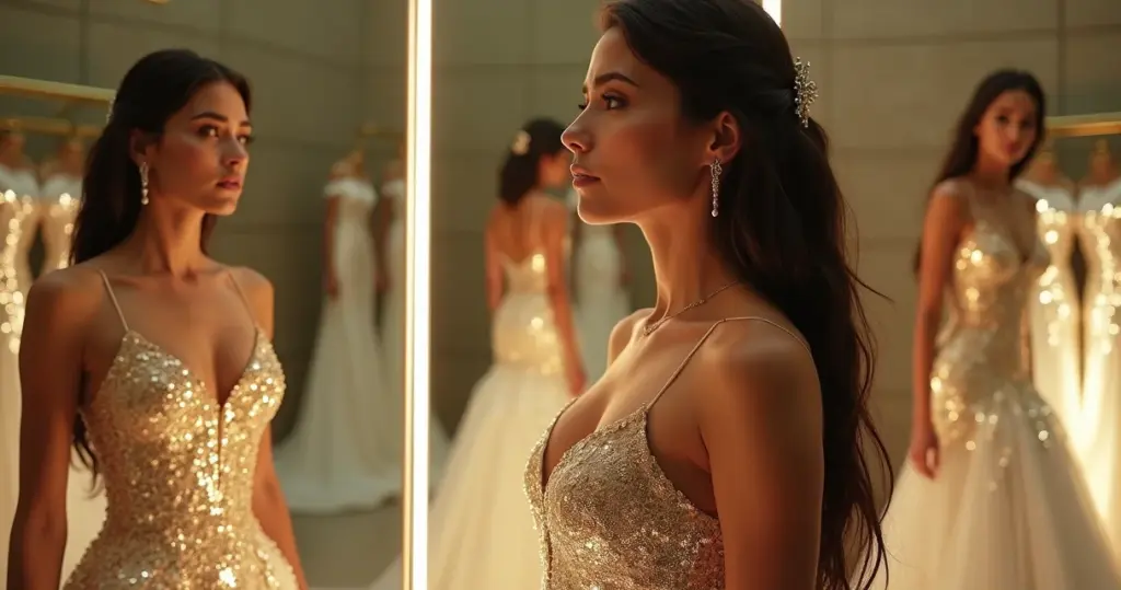 Erros ao escolher vestido de noiva dourado que apagam seu rosto