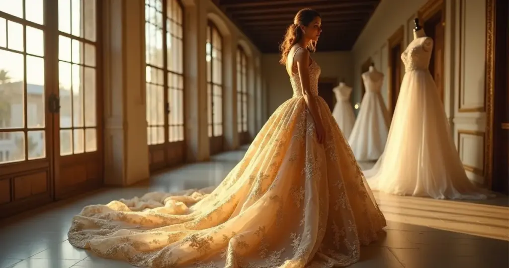 Erros ao escolher vestido de noiva dourado realeza: evite 8 desastres Erros ao escolher vestido de noiva dourado realeza: evite 8 desastres