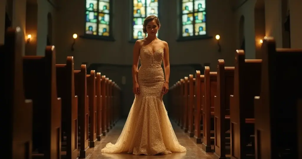 Erros ao escolher vestido de noiva dourado que viram pesadelo no altar