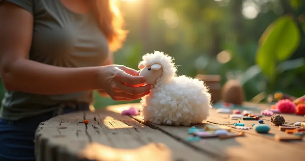 Lembrancinha de ovelha em EVA que custa R$1,50 e dura anos na estante