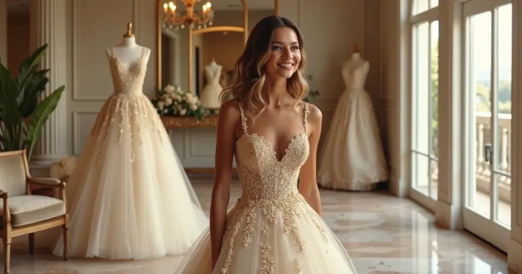 Quanto custa um vestido de noiva dourado? Veja opções de R$ 739 a luxo