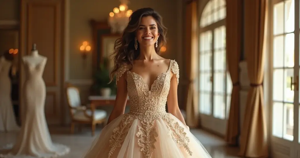 Quanto custa um vestido de noiva dourado de luxo? Veja a tabela que revela tudo