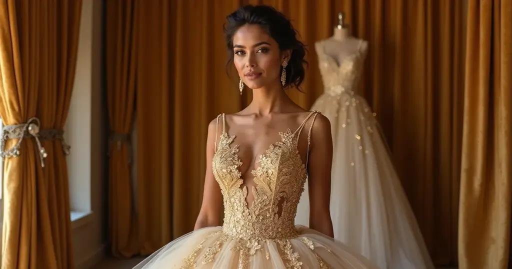 Quanto custa um vestido de noiva dourado de luxo? A verdade que ninguém te conta Quanto custa um vestido de noiva dourado de luxo? A verdade que ninguém te conta