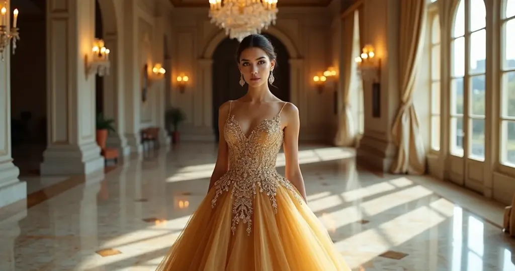 Quanto custa um vestido de noiva dourado estilo realeza? Veja as faixas reais Quanto custa um vestido de noiva dourado estilo realeza? Veja as faixas reais