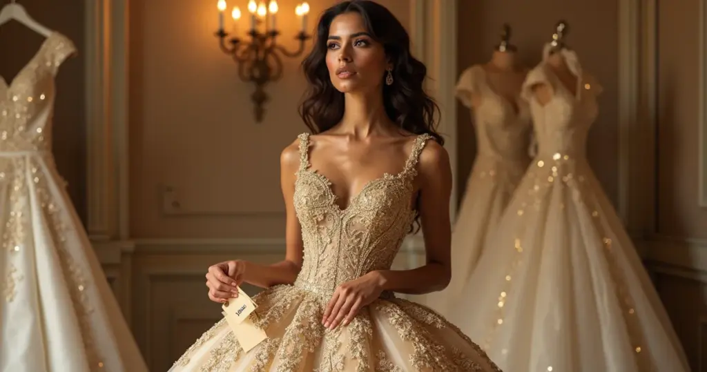 Quanto custa um vestido de noiva dourado luxuoso? A verdade que ninguém te conta