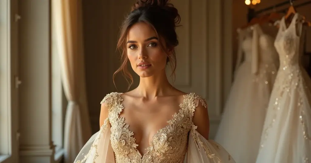 Quanto custa vestido noiva dourado alta costura? Veja como avaliar o investimento