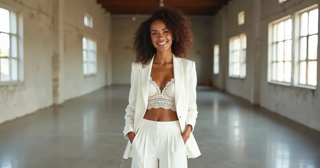 15 Ideias de Vestido de Noiva Blazer e Calça para Brilhar com Conforto