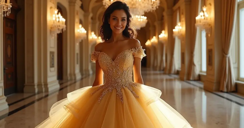 13 Ideias de Vestido de Noiva Dourado Ball Gown ou Sereia para Brilhar em 2026