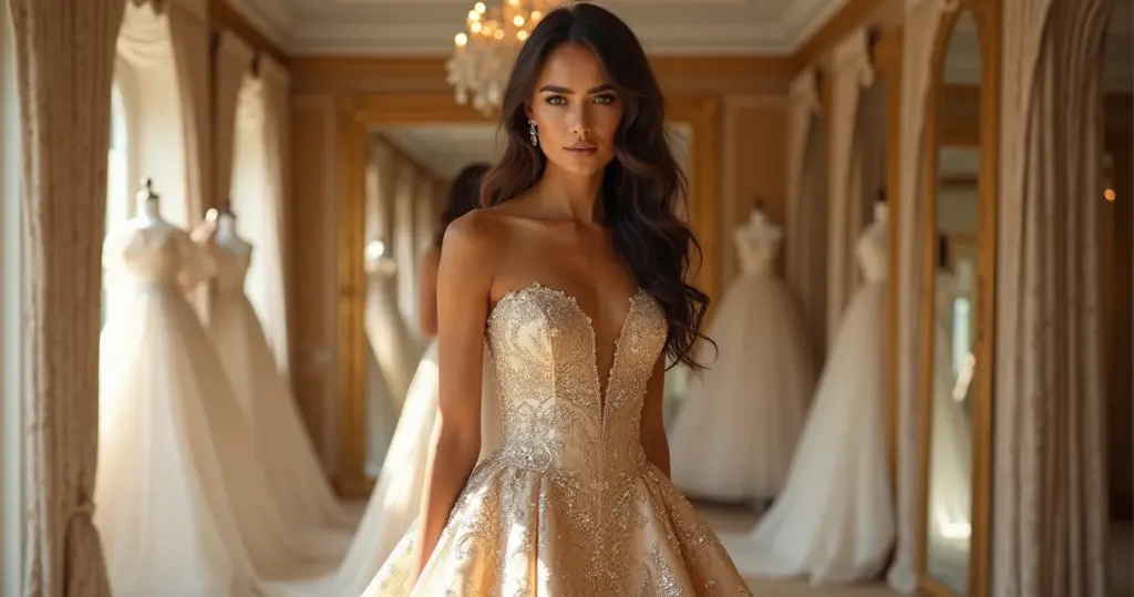 3 Dicas Definitivas para Escolher Vestido Noiva Dourado Brocado ou Paetês