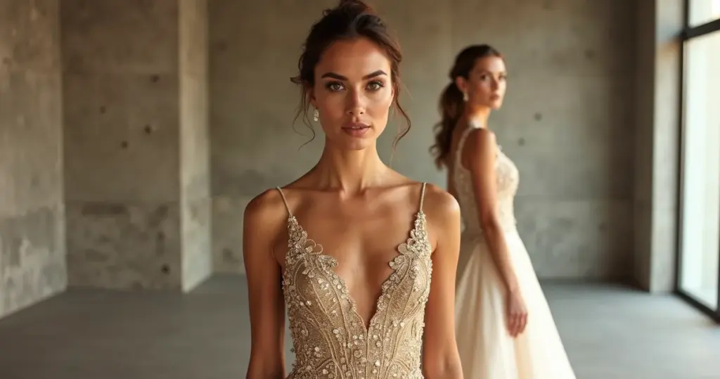 Vestido noiva dourado versus champagne gold: qual vale seu investimento?