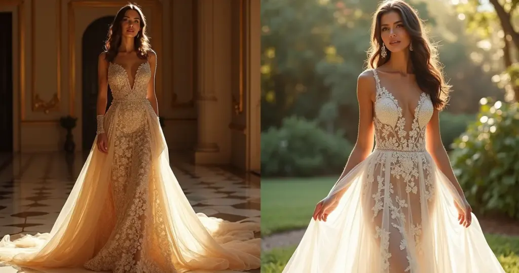 9 Dicas para Escolher entre Vestido Noiva Dourado Zibeline ou Renda Francesa 9 Dicas para Escolher entre Vestido Noiva Dourado Zibeline ou Renda Francesa